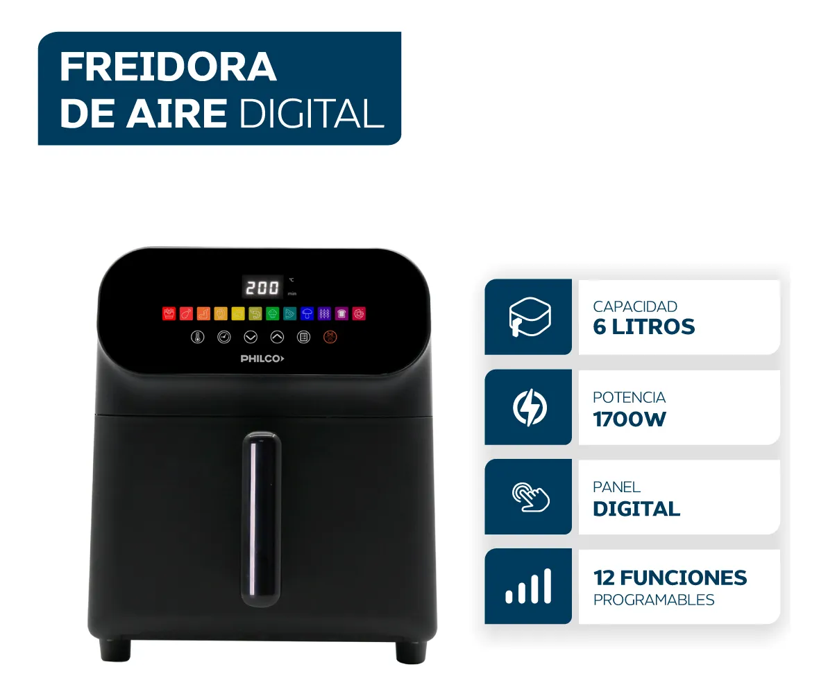 Freidora De Aire Philco FR256PH 6L